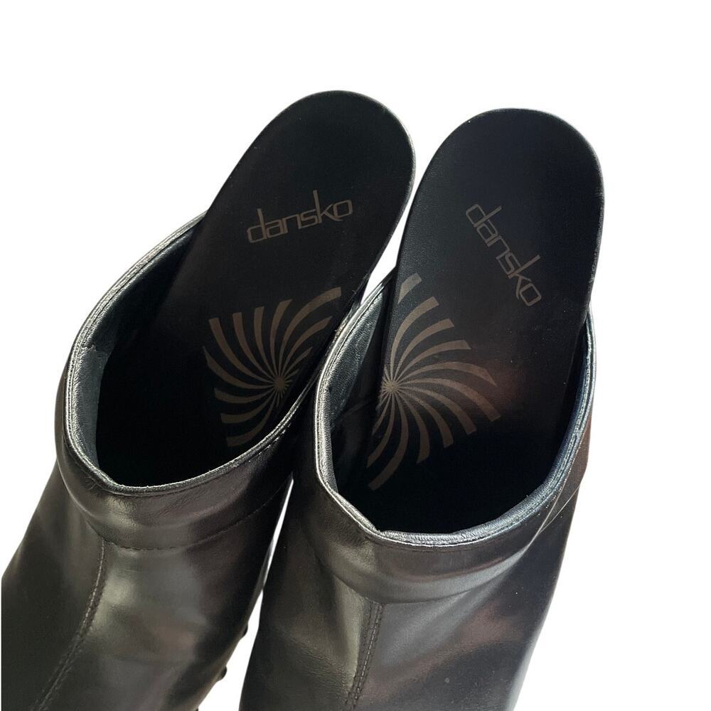 Dansko RAE Studded Mules Clogs Women US 9 (EU 39) Black Leather Slide Clog 3.5" - Picture 3 of 11